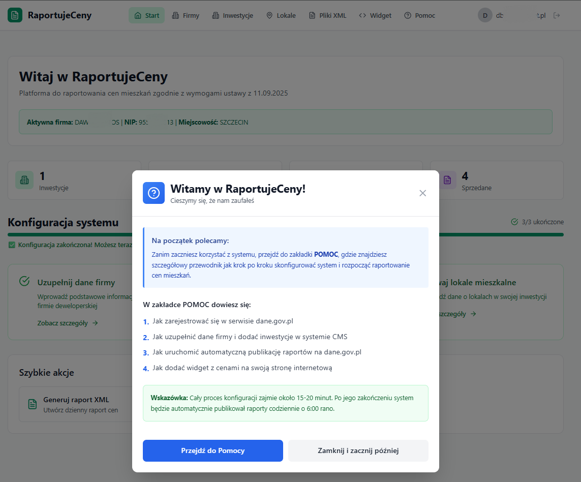 Prosty proces konfiguracji systemu