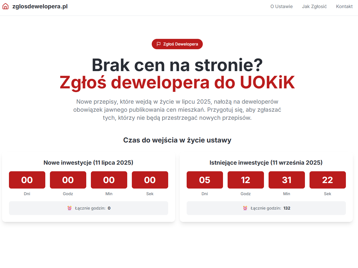 Portal zgłoszeń deweloperów